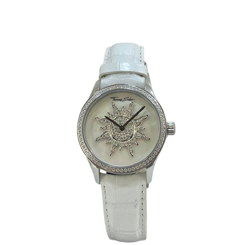 Thomas Sabo Ladies IT Girl MOP with CZ dial watch on White Leather strap WA0047-215-202-35