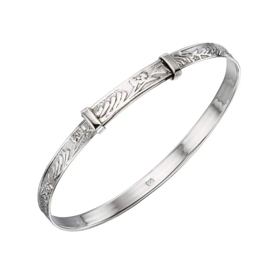 Child's Sterling Silver Patterned Expandable Bangle