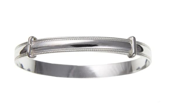 Sterling Silver Milled Edge Expanding Baby Bangle