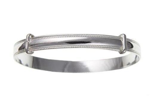 Sterling Silver Milled Edge Expanding Baby Bangle