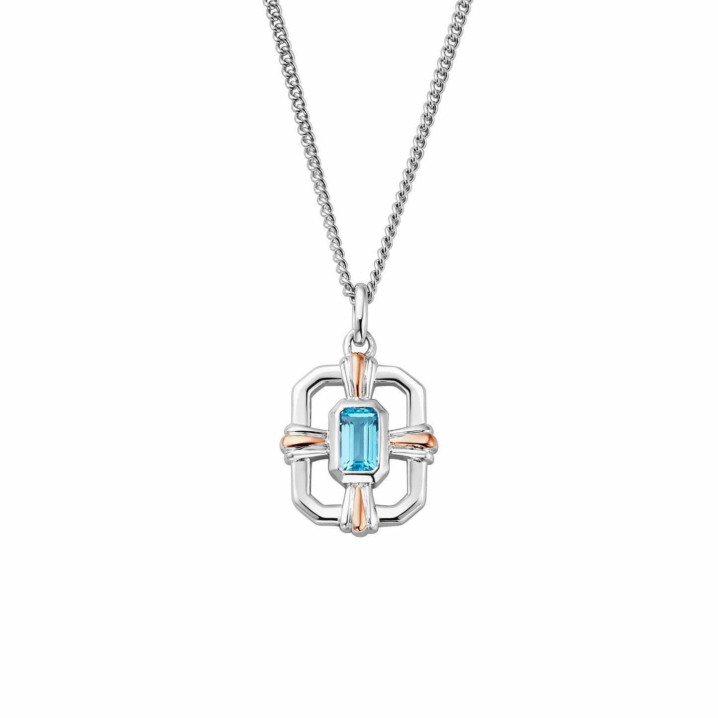 3SEGW0728 Clogau Silver/9ct Enchanted Gateways Blue Topaz Pendant on chain £149