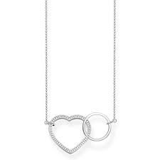 Thomas Sabo Sterling Silver CZ set Forever Together heart necklace