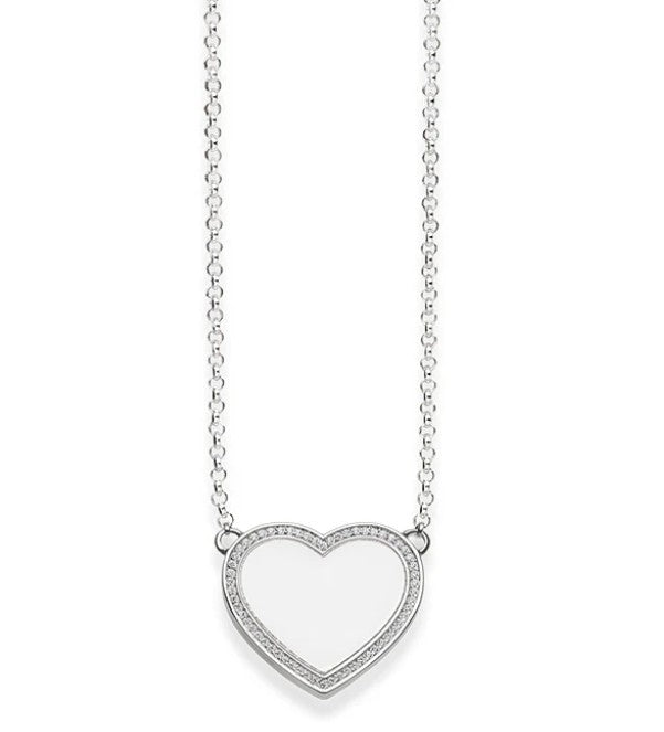 Thomas Sabo Sterling Silver Cubic Zirconia Heart Disc Necklace