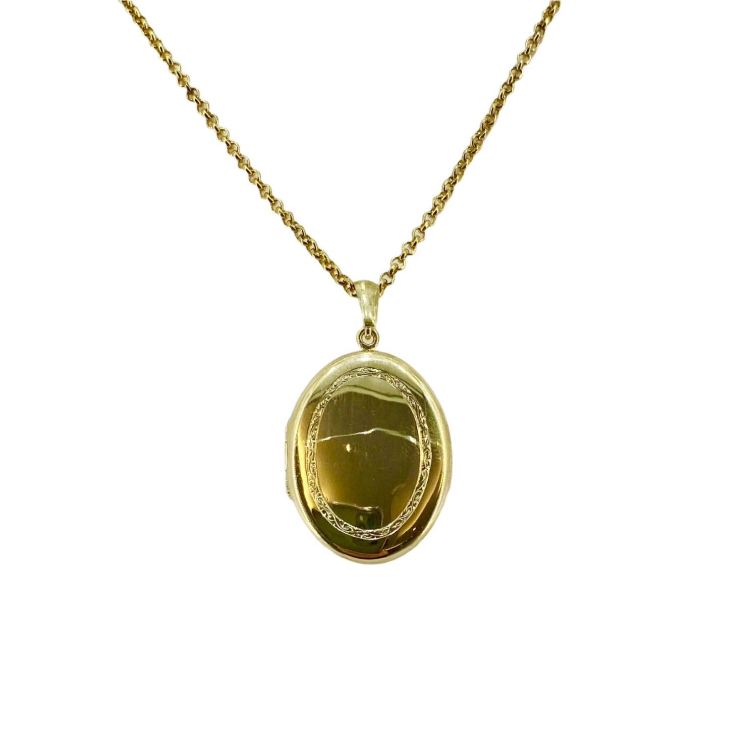 PLL01 9ct Yellow Gold Patterned Locket Pre Loved