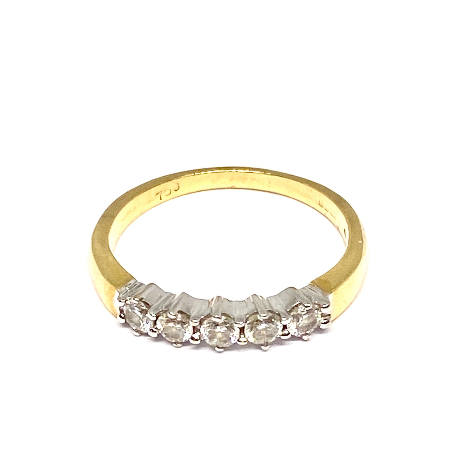 18ct Yellow Gold 5 Diamond Eternity Pre-Loved Ring