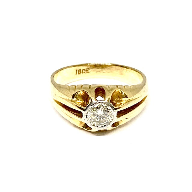 18ct Yellow Gold Diamond Set Gypsy Ring Pre-Loved