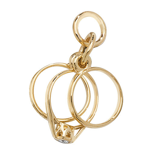 New 9ct Y/G 3 Ring charm