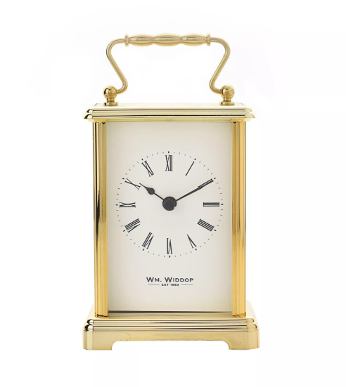 WM Widdop Gold coloured Battery operated Carriage Clock