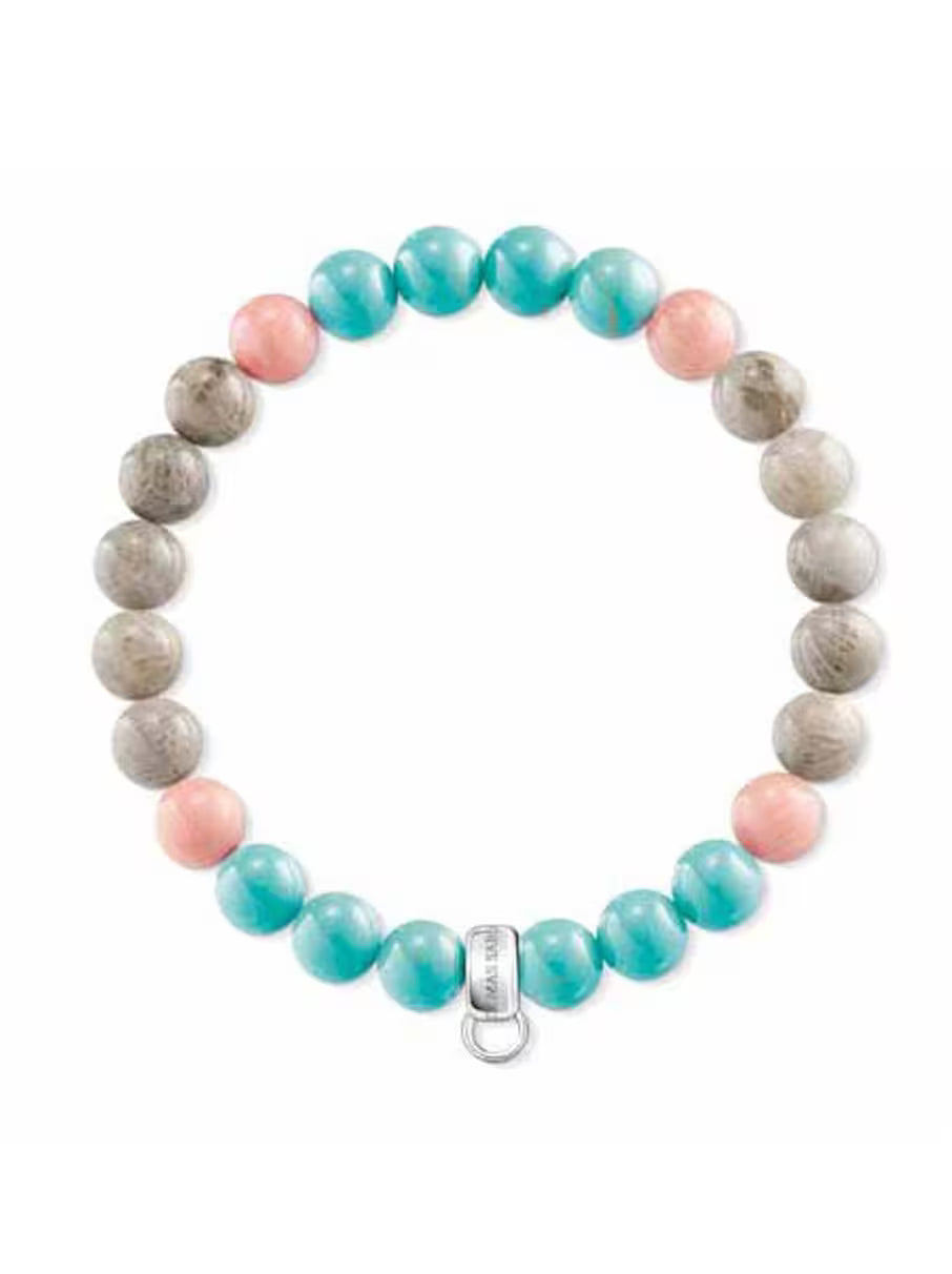 Thomas Sabo Charm Club Elasticated Beaded Bracelet with Sterling Silver Charm Carrier