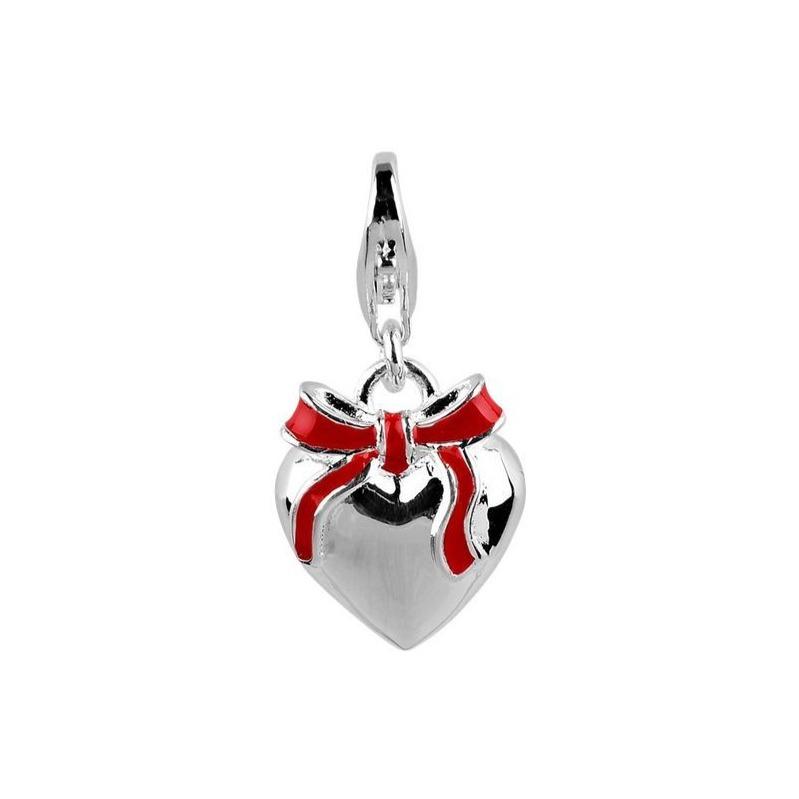 Thomas Sabo Red Enamel Bow Heart Charm ref 0815-007-10