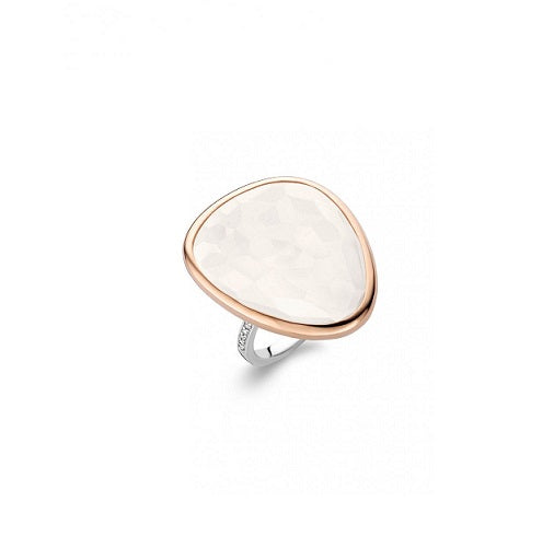 Ti Sento Sterling Silver Rose plated CZ Stone set ring ref 12001WM/56 Size P