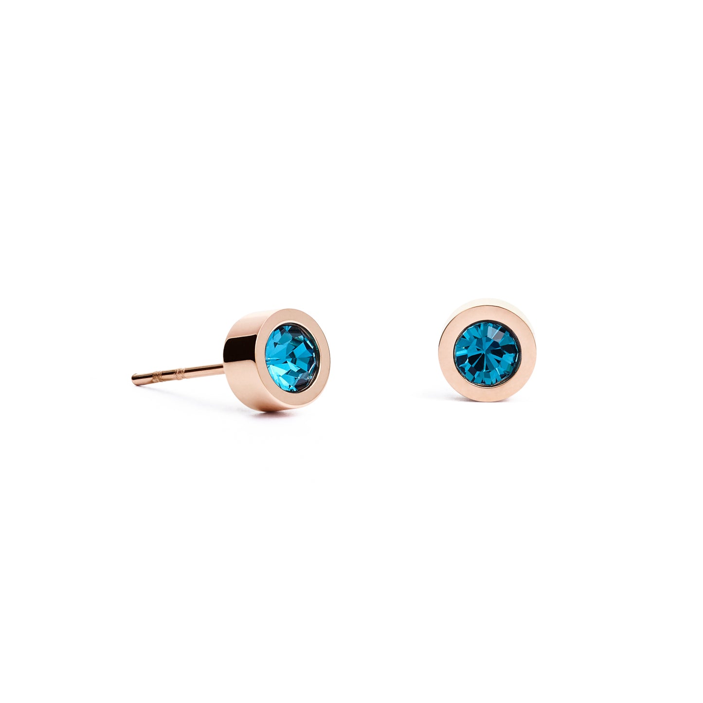 Coeur de Lion Stainless Steel Blue stone set stud earrings 0228/21-0628