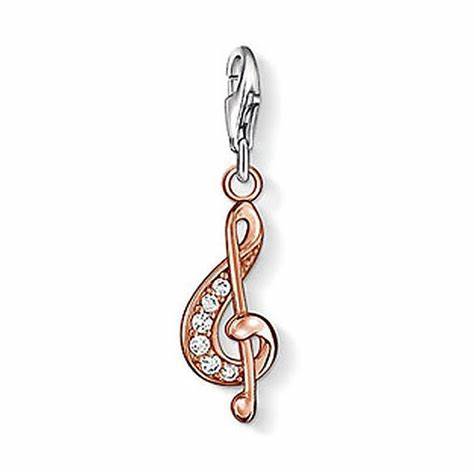 Thomas Sabo Rose Gold Plated Sterling Silver CZ Treble Clef ref 0910-416-14