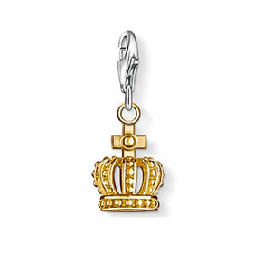 Thomas Sabo Sterling Silver Gold Plated Crown Charm ref 0945-413-12