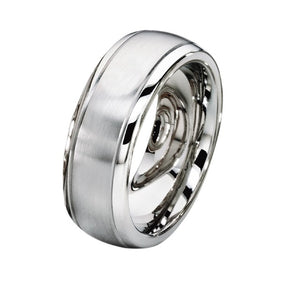 Furrer Jacot 750 18ct White Gold 7mm Polished Edge Matt Centre Wedding Ring 71-27230-0-0