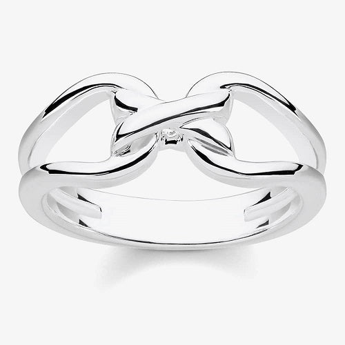 Thomas Sabo Sterling Silver Polished open link ring TR2236-001-21-56 Size 56/P
