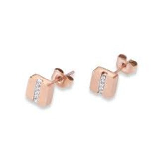 Coeur de Lion Stainless Steel CZ stone set stud earrings 0225/21-1800