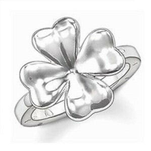 Thomas Sabo Sterling Silver 4 Leaf Clover Ring Size 56 ref TR1912-001-12-56