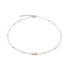 Coeur de Lion Stainless Steel fresh water pearl set necklace 1107/10-1642