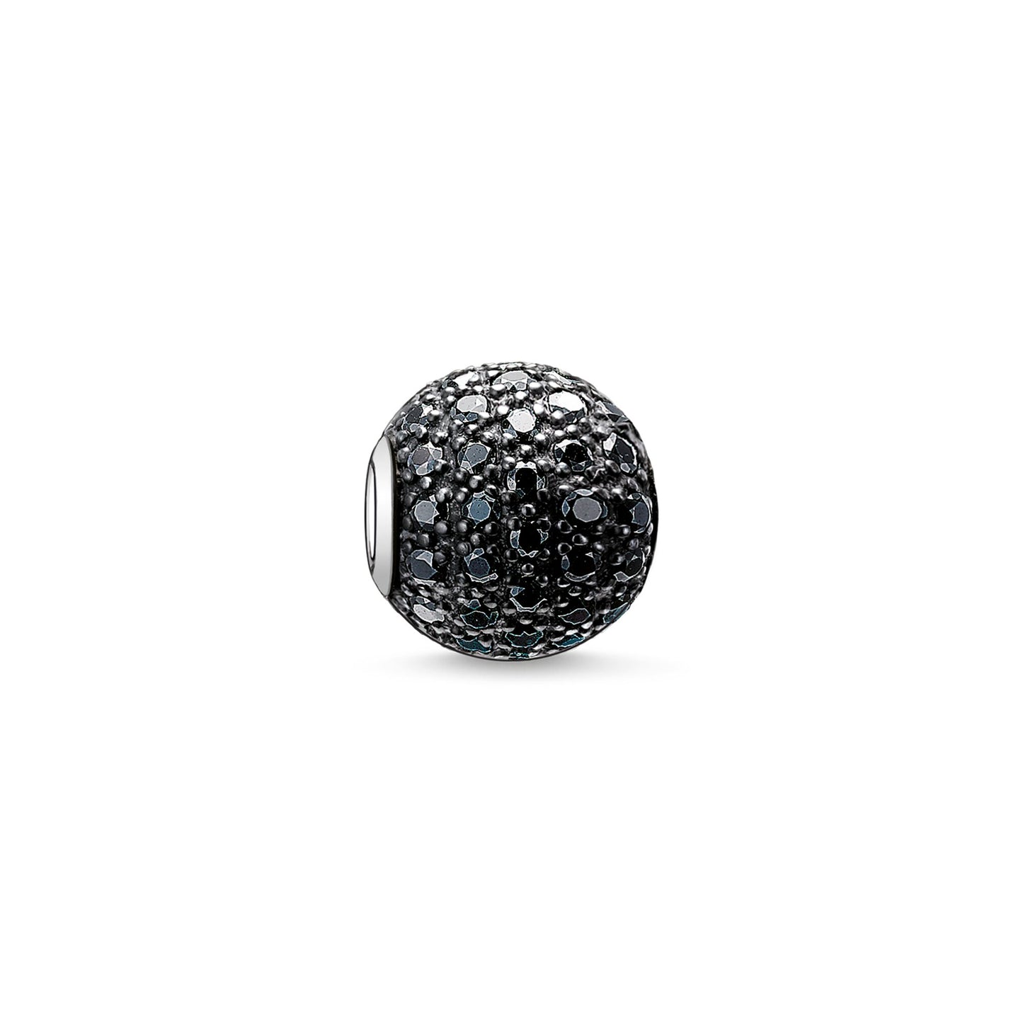 Thomas Sabo Sterling Silver Black CZ Pave set Karma bead charm ref K0029-051-11
