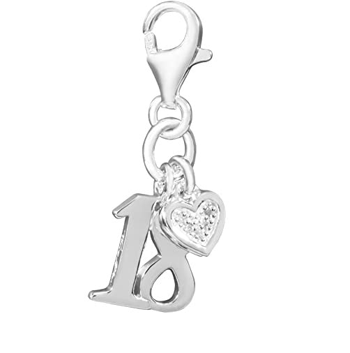 Thomas Sabo Silver Diamond set Lucky number 18 charm ref DC0034-725-14