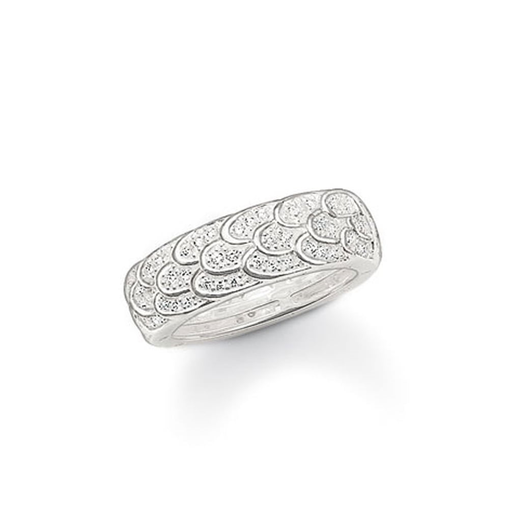 Thomas Sabo Silver CZ Feather wing Wrap Ring Size 52 ref TR1898-051-14-52