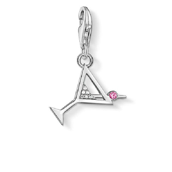 Thomas Sabo Sterling Silver CZ set Cocktail glass charm Ref 1802 £29