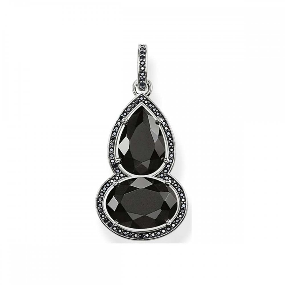 Thomas Sabo Silver Black Onyx and CZ set Double Pendant ref PE697-641-11