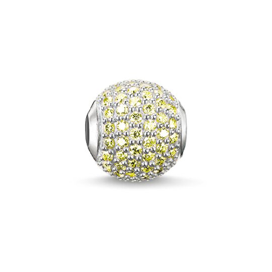 Thomas Sabo Sterling Silver Lime Green CZ set Karma bead charm ref K0123-051-33