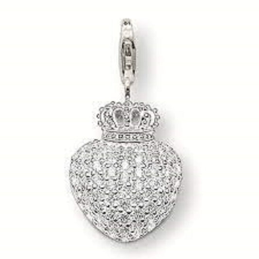 Thomas Sabo  CZ set Heart Crown Charm ref T0035-051-14