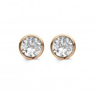 Ti Sento Stirling Silver Rose gold plated CZ set Stud Earrings ref 7656ZR
