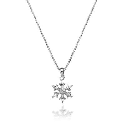 Hot Diamonds Sterling Silver Small Snowflake Pendant on Chain DP599