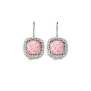Ti Sento Sterling Silver Pink Faceted and CZ set earrings ref 7555PD