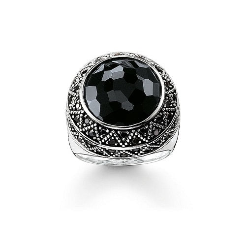 Thomas Sabo Sterling Silver Black CZ set ring £239 TR2052-641-54 Size N/54