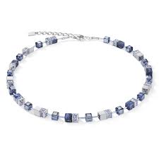 Coeur de Lion GeoCUBE® Necklace sodalite & haematite blue Necklace 4017/10-0700