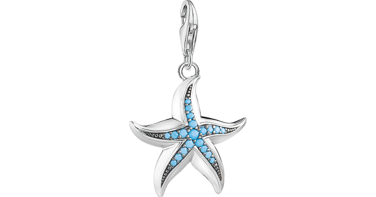 Thomas Sabo Sterling Silver Synthetic Turquoise set Starfish charm ref 1527-667-17