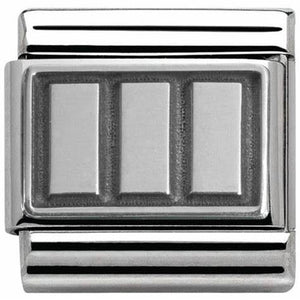 330102/16 Nomination Silver shine Rectangles charm