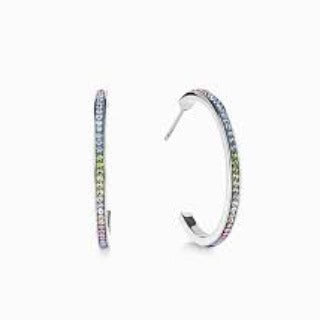 Coeur de Lion Stainless Steel multi coloured Crystal set hoop earrings 0129/21-1522
