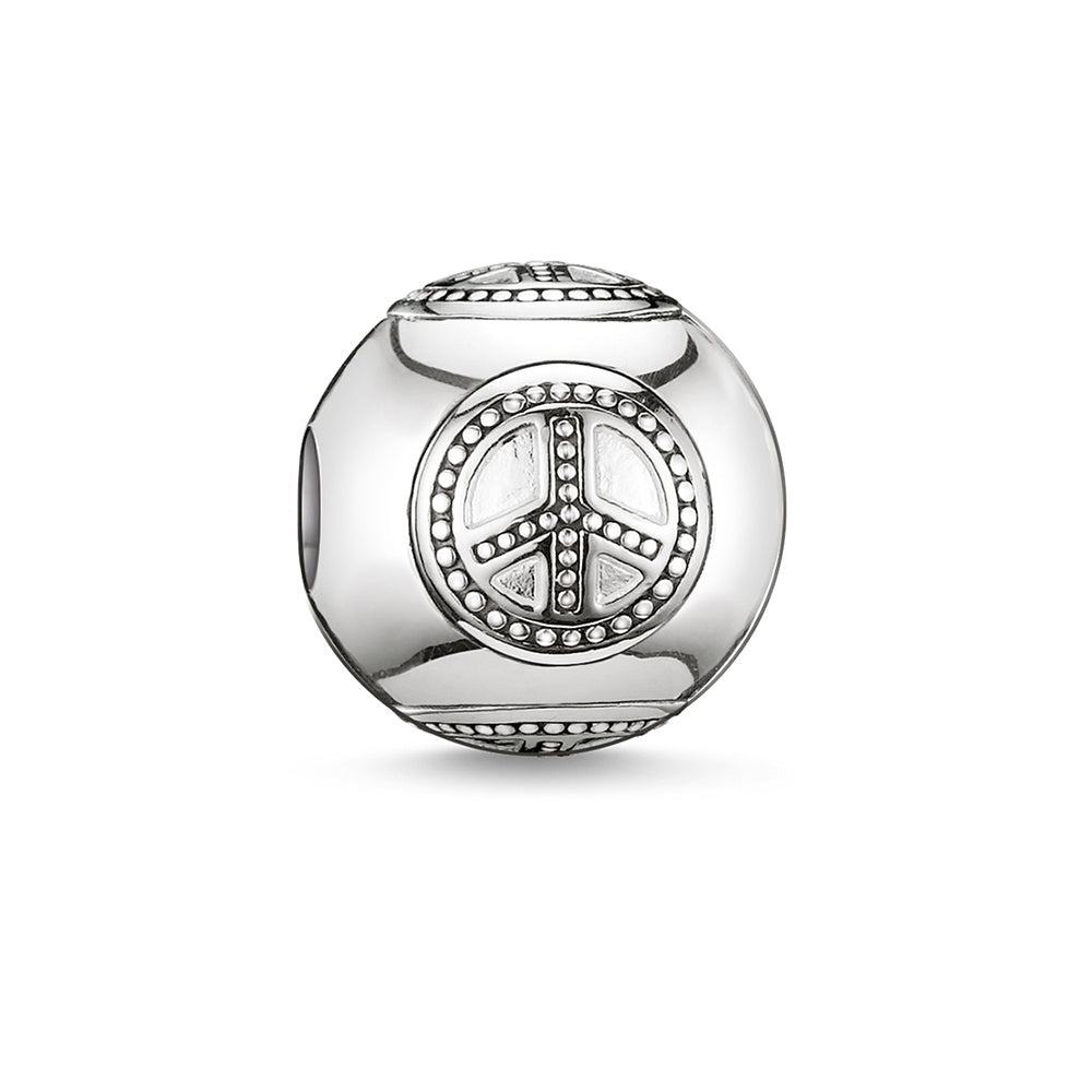 Thomas Sabo Sterling Silver Peace sign Karma bead charm ref K0032-001-12
