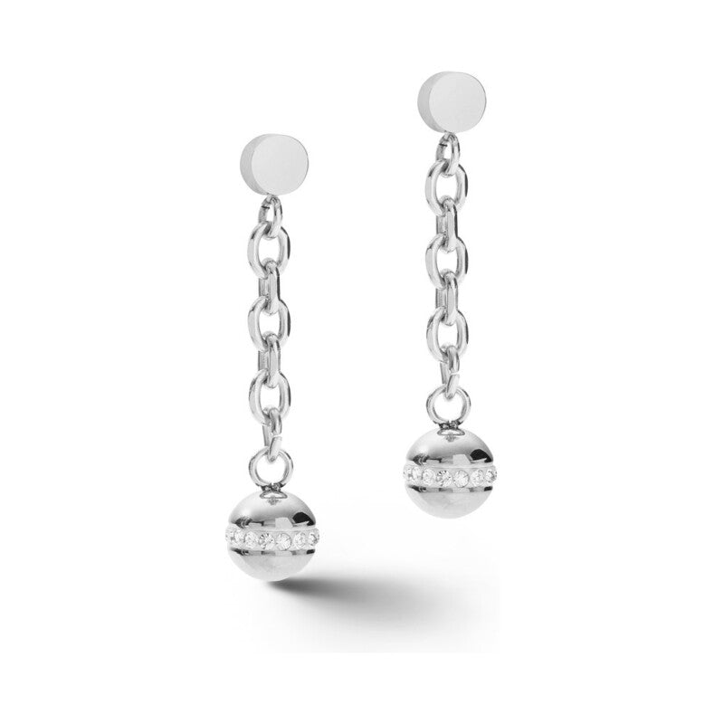 Coeur de Lion stainless steel Crystal drop earrings 5067/21-1700