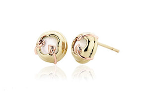 Clogau 9ct gold Tudor Court  MOP stud earrings Ref HRPE