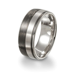 Furrer Jacot Palladium & Carbon 8.5mm Wedding Ring 71-29140-0-0
