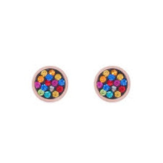 Coeur de Lion stainless steel multi coloured stone set stud earrings 0218/21-1500