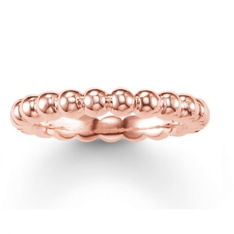 Thomas Sabo Silver Rose gold plated Glam & Soul Dots Ring Size 54 ref TR2046-415-12-54