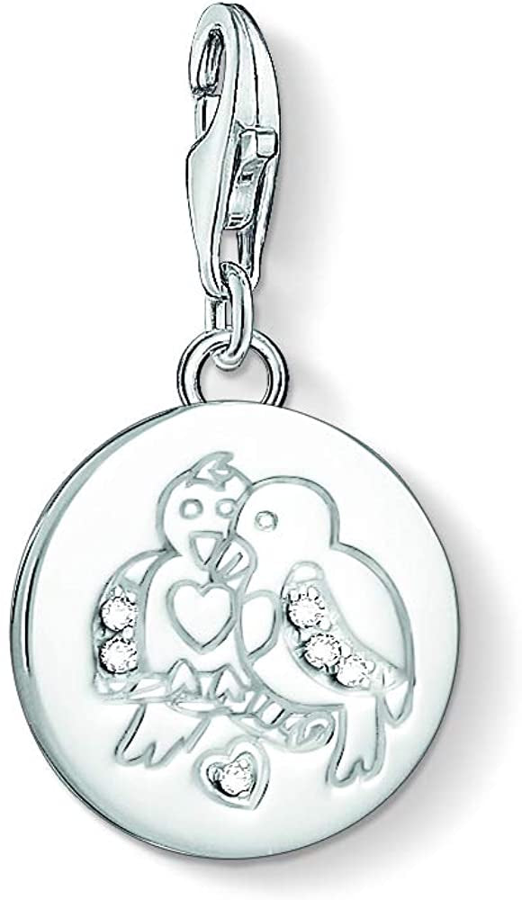 Thomas Sabo Sterling Silver CZ set Turtle Doves charm ref 1388-051-14