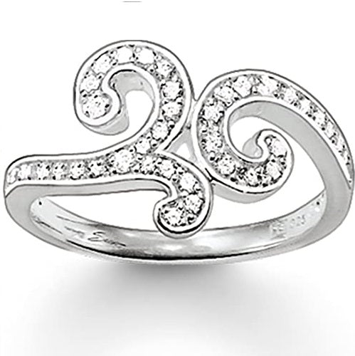 Thomas Sabo Glam & Soul Sterling Silver CZ Arabesque Ring Size 52 ref TR1953-051-14-52