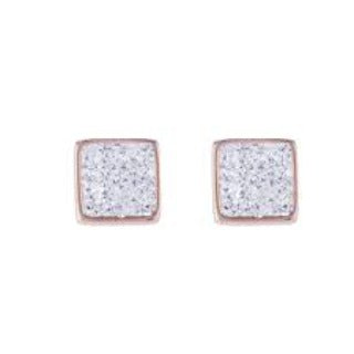Coeur de Lion stainless steel Pave set stud earrings 0217/21-1800