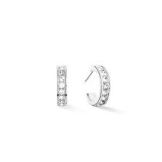 Coeur de Lion Stainless Steel crystal set half hoop earrings 0131/21-1817