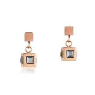 Coeur de Lion Stainless steel Cube drop earrings 0150/21-1225