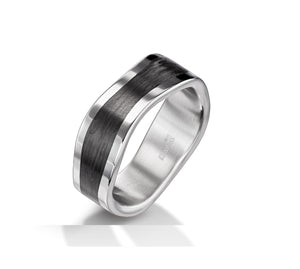Furrer Jacot Palladium & Carbon 8mm Wedding Ring 71-29130-0-0